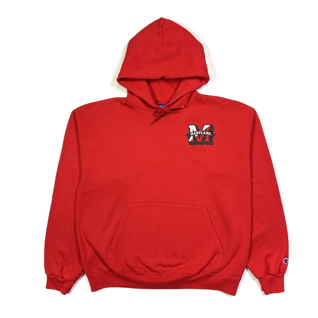 usa champion red maryland printed back vintage hoodie