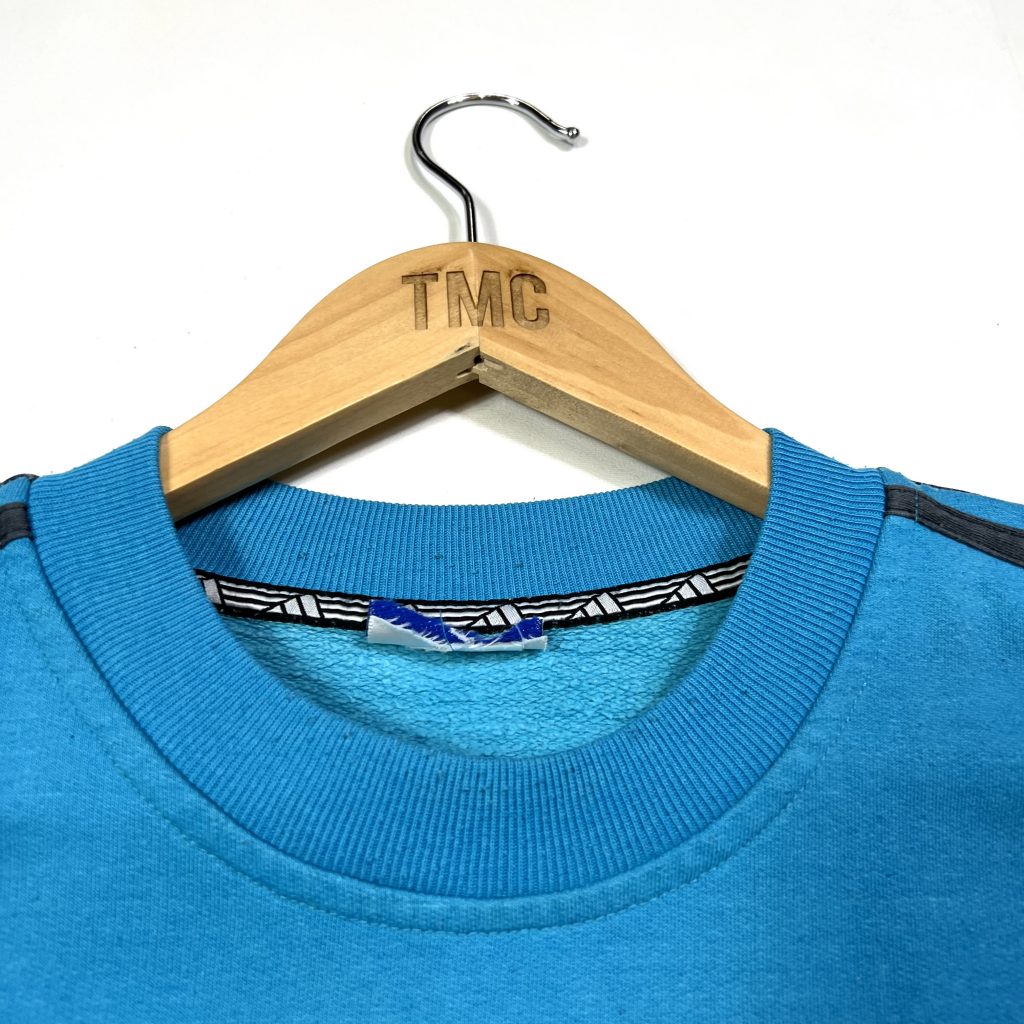 vintage clothing adidas 90’s 3 stripes sleeves blue sweatshirt