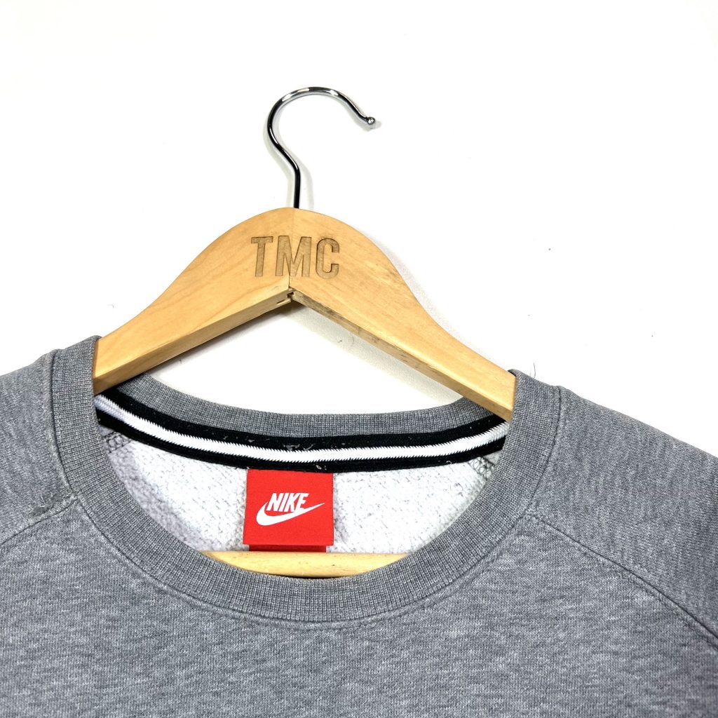 vintage clothes nike grey essentials embroidered logo sweatshirt