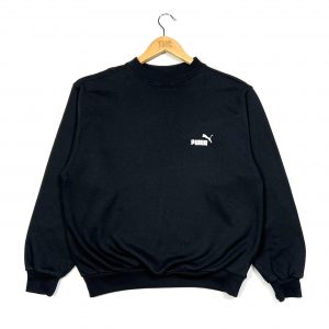 vintage clothing black puma embroidered logo sweatshirt