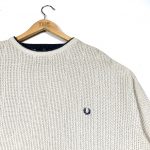 vintage fred perry beige essential logo knitted jumper