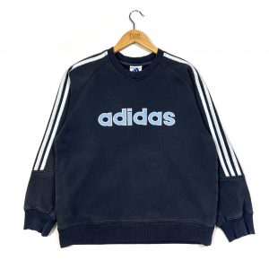 vintage clothing 90’s adidas navy spell out sweatshirt