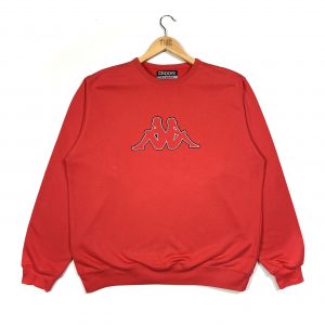 kappa big embroidered logo red vintage sweatshirt