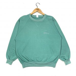 a vintage 90s champion mint green sweatshirt with embroidered logo