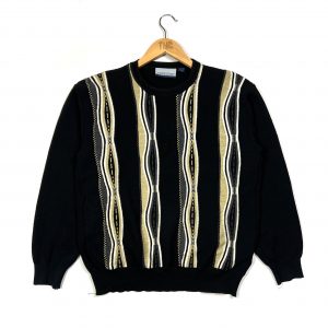 a vintage black coogi patterned knit jumper