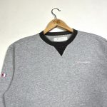 champion grey embroidered essential logo vintage sweatshirt