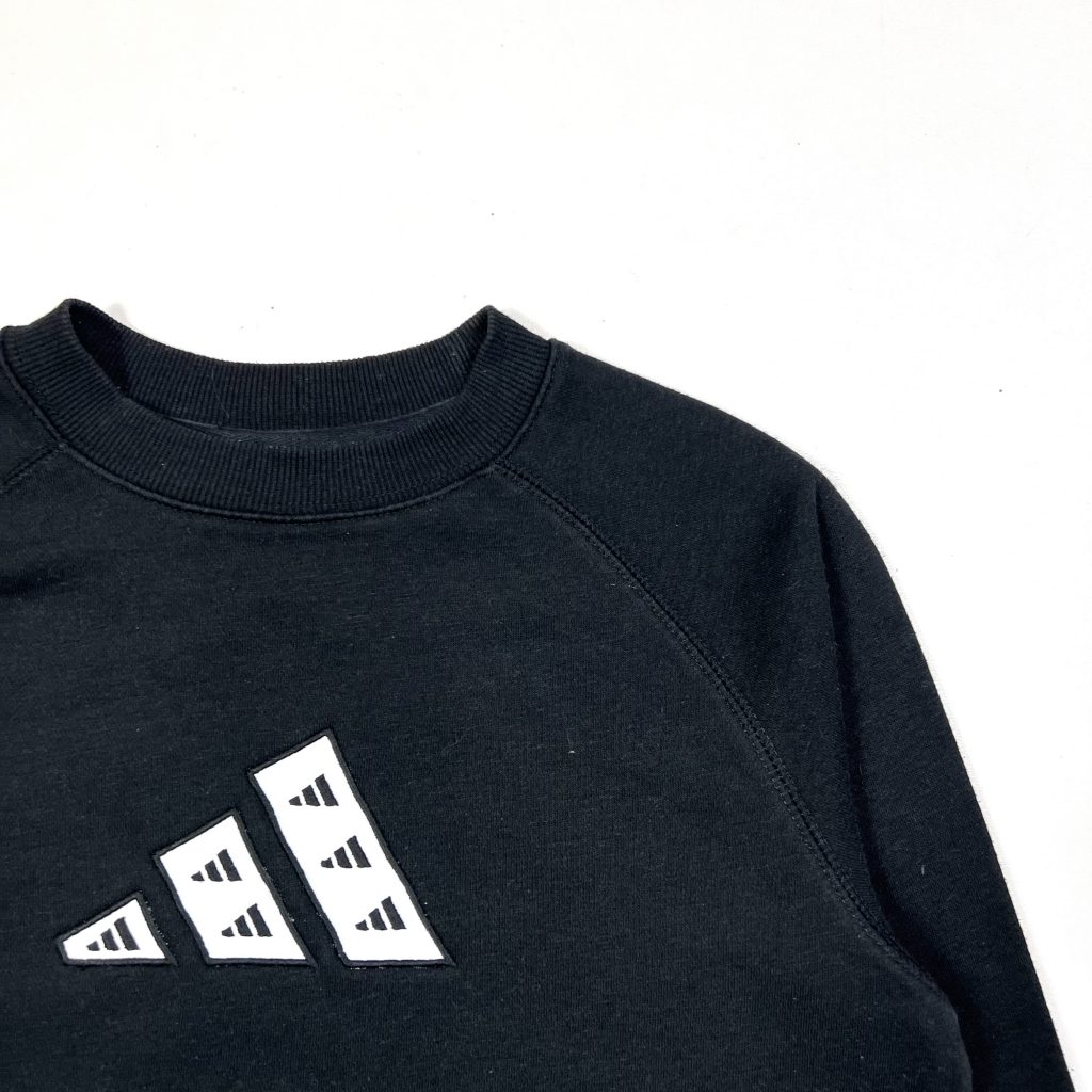 adidas 90s black embroidered repeat logo vintage sweatshirt