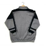vintage dunlop motorsport grey quarter-zip sweatshirt with tape logo sleeves