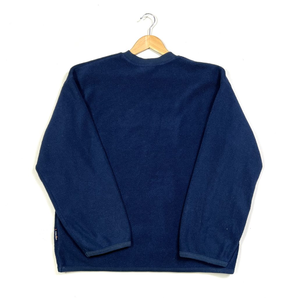vintage ellesse embroidered centre logo navy fleece sweatshirt
