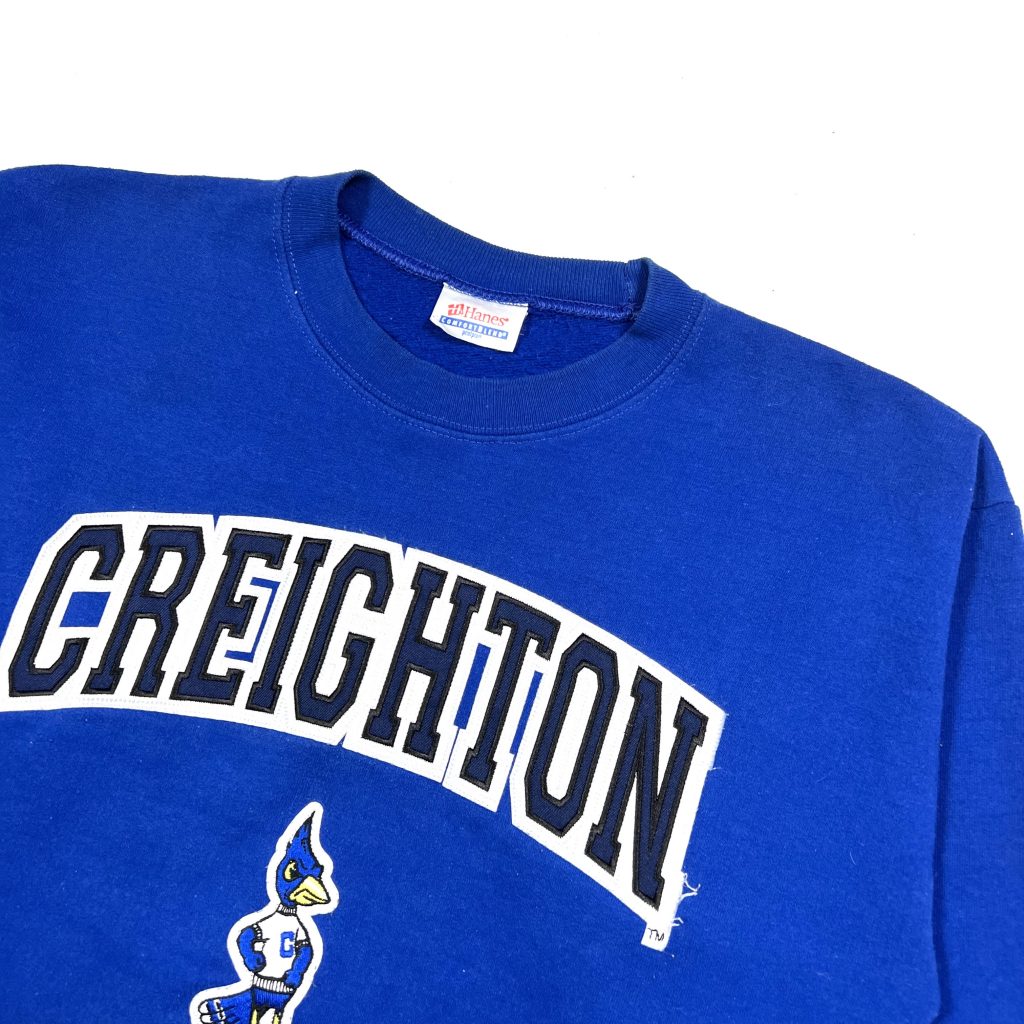 vintage usa creighton bluejays embroidered blue sweatshirt
