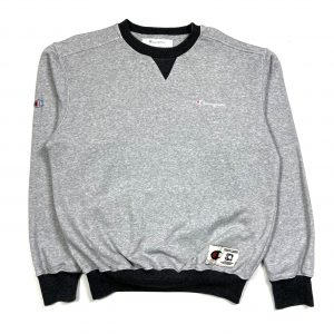 champion grey vintage sweatshirt with embroidered script logo