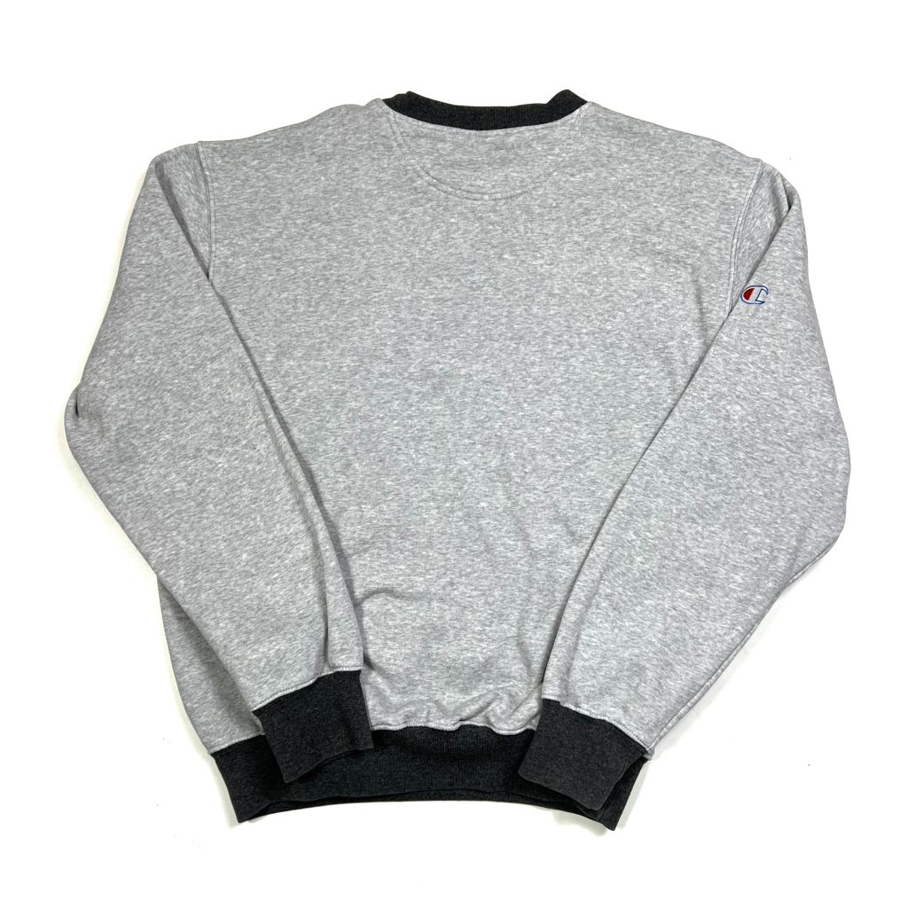 champion grey vintage sweatshirt with embroidered script logo