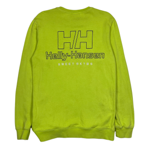 helly hansen lime green vintage sweatshirt with logo back