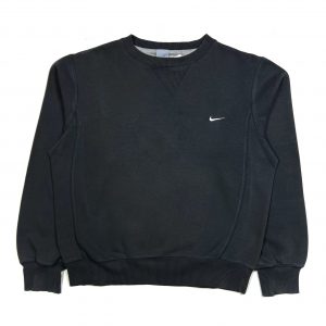 nike grey swoosh essentials sweatshirt with embroidered swoosh logo