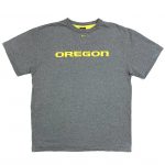 nike grey miniature swoosh oregon short sleeve t-shirt with yellow embroidery