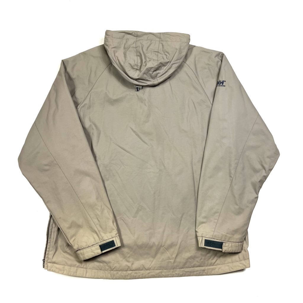 vintage helly hansen beige waterproof hooded jacket