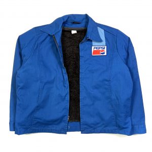 a rare vintage blue pepsi full zip jacket with fleece lining