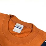 orange and navy vintage reebok branded reworked sweatshirt with essential logo