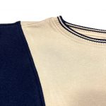 a reworked vintage ralph lauren navy and beige sweatshirt