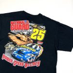 usa vintage racing printed back graphic black t-shirt