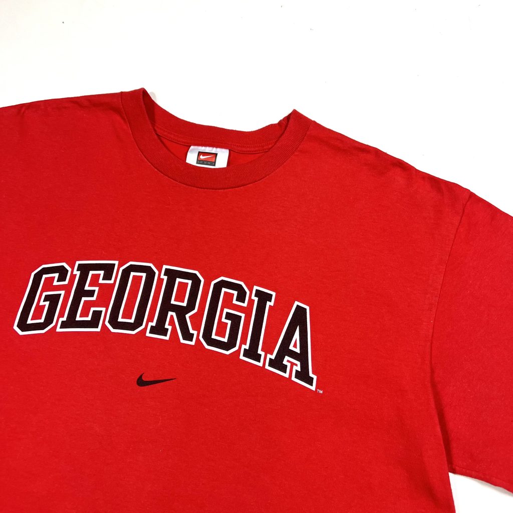 nike red t-shirt with miniature centre swoosh logo