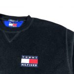 vintage tommy hilfiger black crewneck pullover fleece sweatshirt
