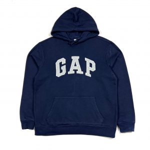navy gap embroidered logo hoodie