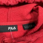 vintage fila red embroidered logo hoodie