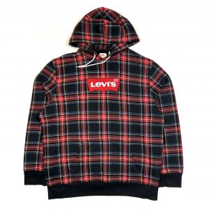 levi’s red and black tartan check vintage hoodie