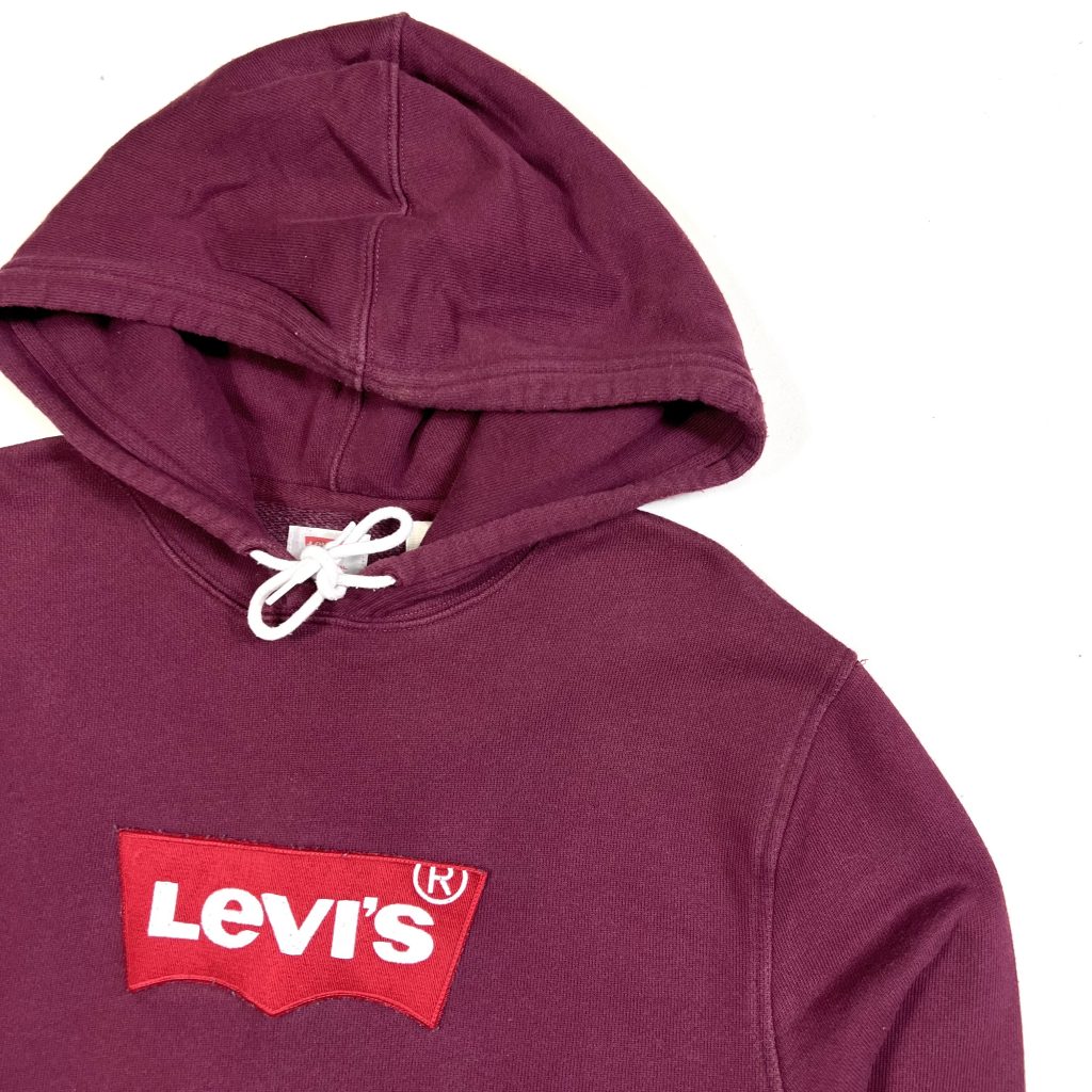vintage levi’s burgundy hoodie with embroidered logo