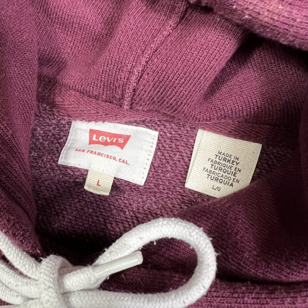 vintage levi’s burgundy hoodie with embroidered logo