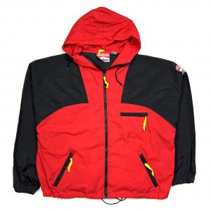 marlboro branded red vintage hooded windbreaker jacket