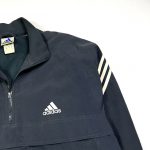 vintage 90s adidas navy fleece lined quarter-zip jacket