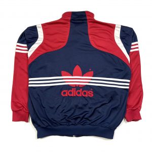 vintage 90s adidas navy and red trefoil logo track jacket
