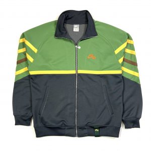 a nike branded green vintage track jacket with full zip