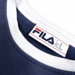 fila bright pink embroidered spell out logo vintage sweatshirt