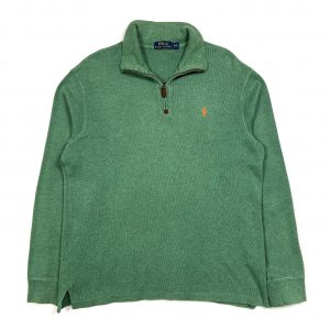 green vintage ralph lauren quarter-zip sweatshirt