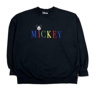 vintage disney mickey mouse embroidered black sweatshirt