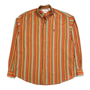 a vintage yves saint laurent ysl orange striped long sleeved shirt