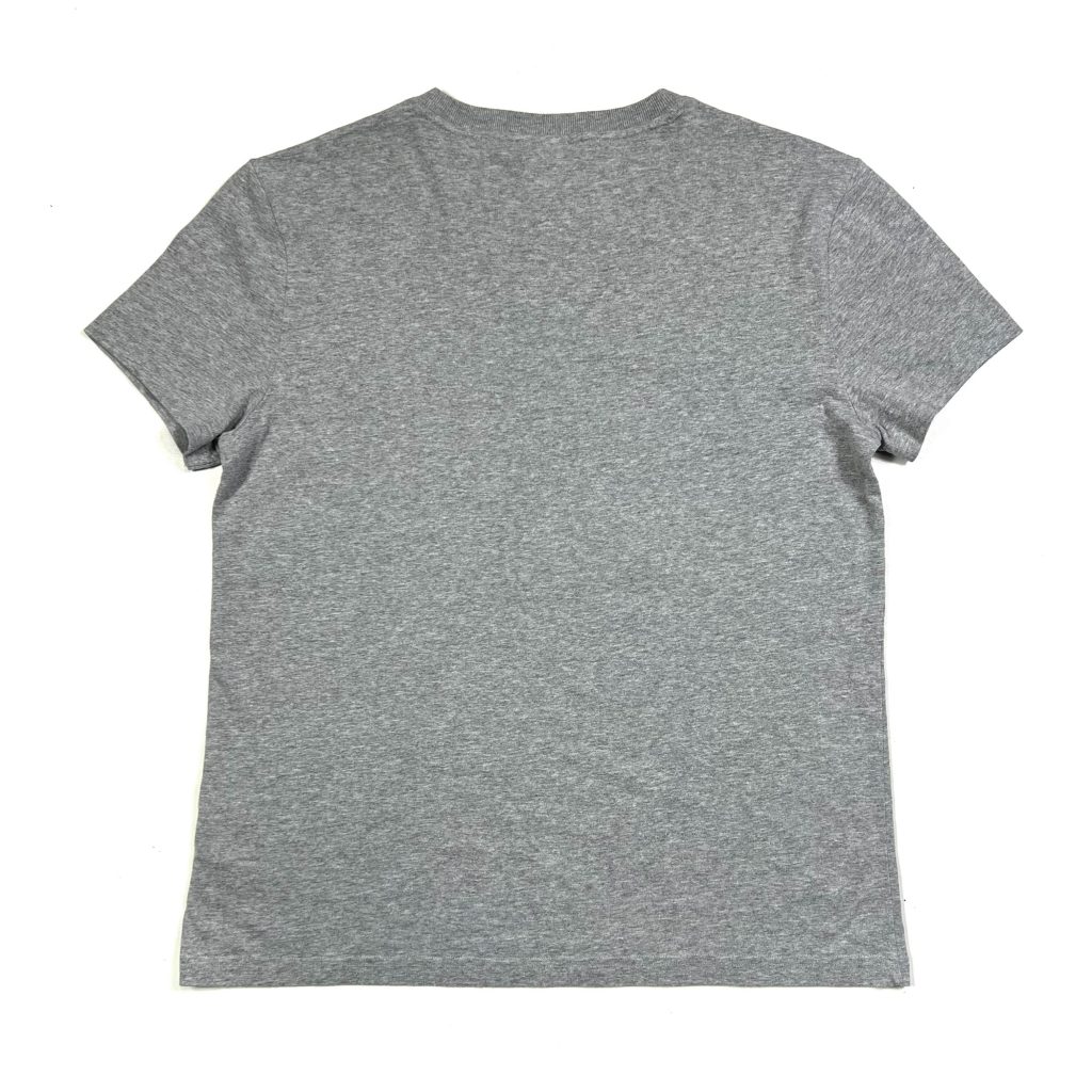 a grey vintage tommy hilfiger short sleeve t-shirt with a big felt logo