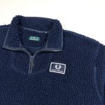a vintage fred perry navy quarter-zip sherpa fleece