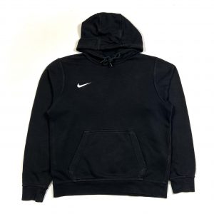 a black nike swoosh logo hoodie