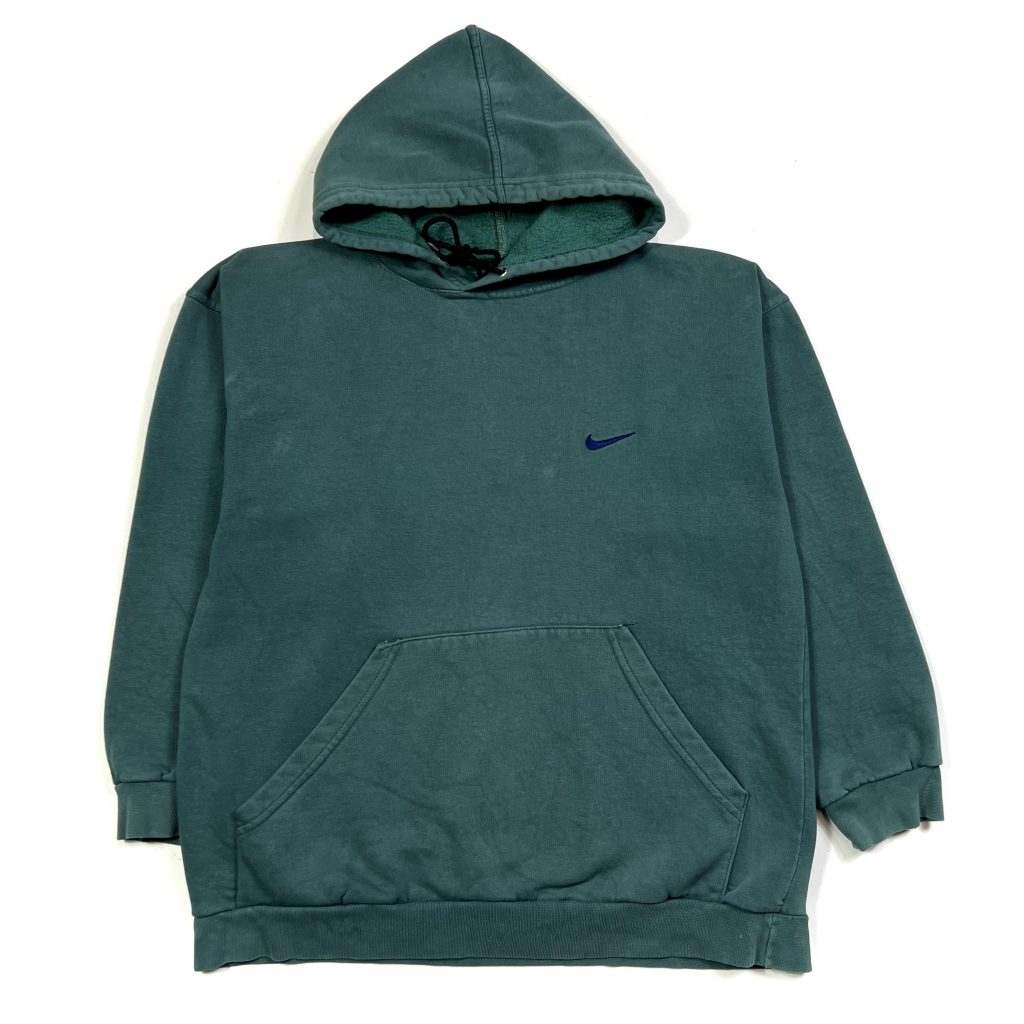 a green bootleg nike swoosh logo hoodie