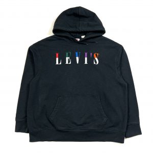 a vintage black embroidered levis hoodie