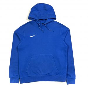 A blue Nike swoosh logo hoodie