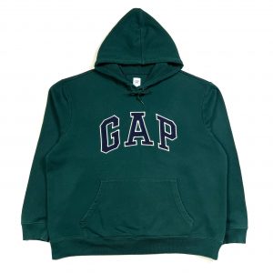 A green vintage GAP embroidered hoodie