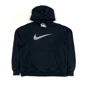 Nike black big swoosh logo hoodie