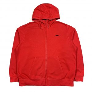 Nike Swoosh red zip up hoodie with embroidered logo