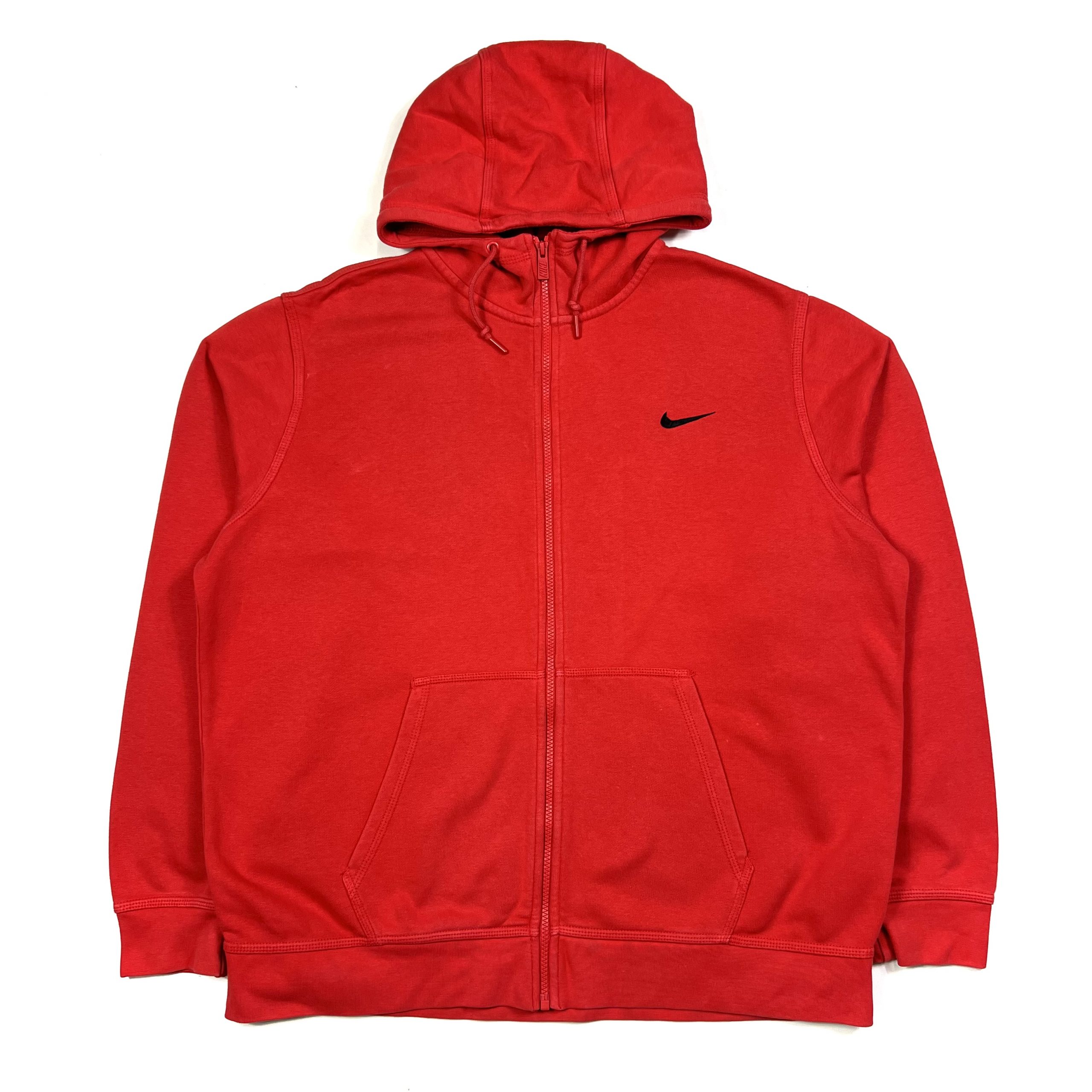 Nike Swoosh Zip Up Hoodie - Red - Hoodies - TMC Vintage