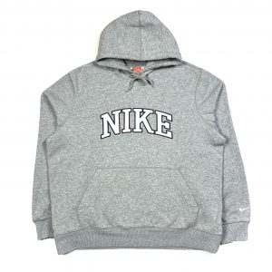 Grey Nike vintage hoodie with embroidered spell out “nike"on the front